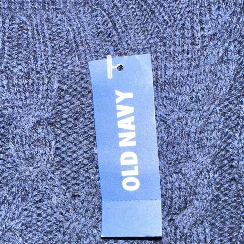 Old Navy Men's Dark Navy Cable Knit Crewneck Sweater